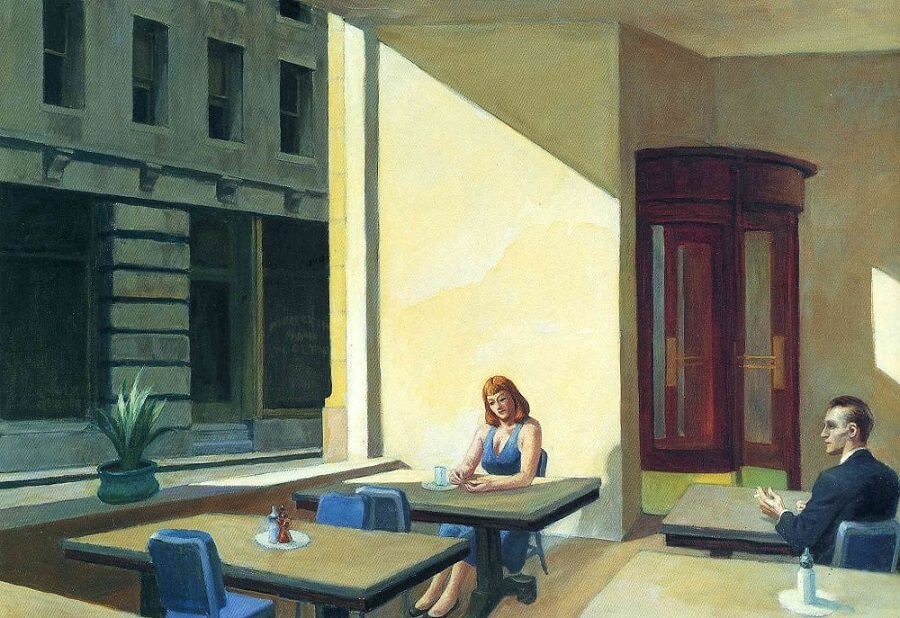 Sunlight in a Cafeteria, Ed. Hopper, 1958, Oil on canvas, 40 3/16 x 60 1/8 in.