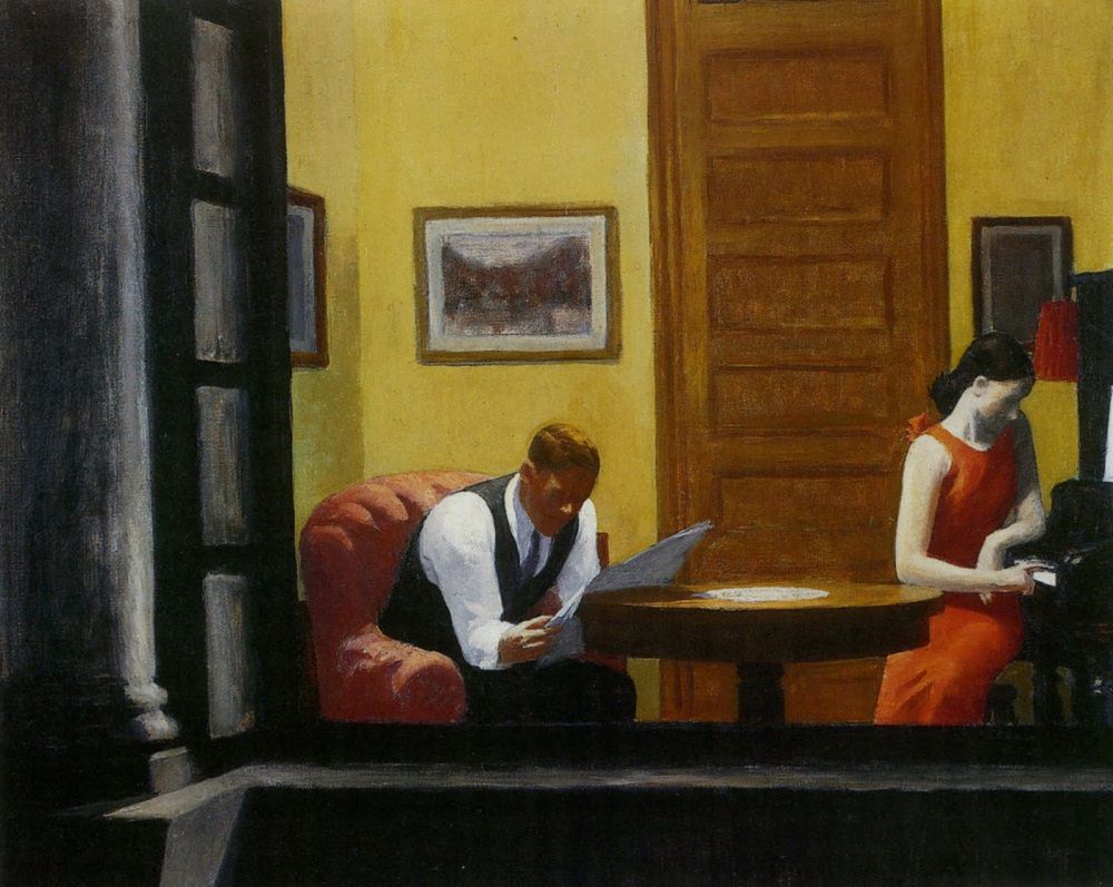 Room in New York, Ed. Hopper, 1932, Oil on canvas, 29 x 36 in.