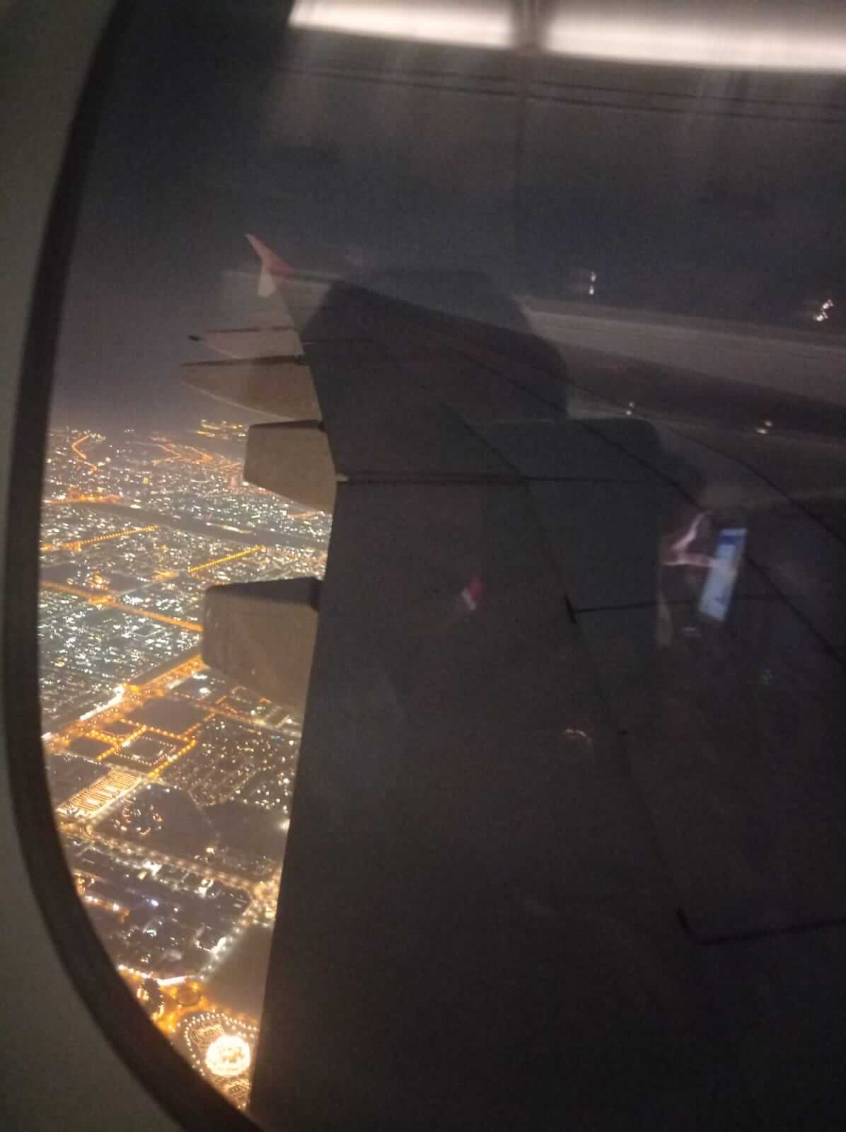 Dubai at night. Emirates is such a cutiepie, they delayed the DBX-CCU flight for us